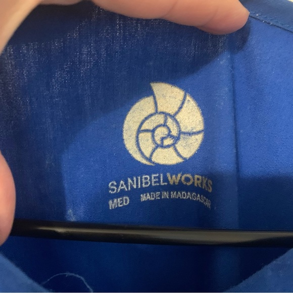 Sanibel Works Blue Mens Scrub Set Top Size M Pant Size M - Picture 3 of 4